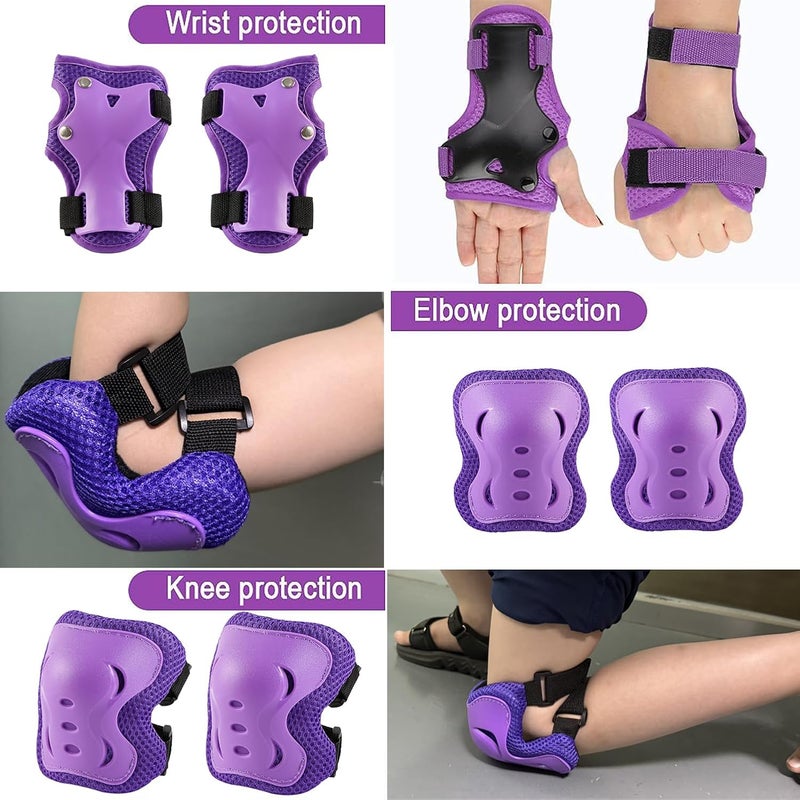 totwoo Knee Pads for Kids， Knee Pads and Elbow Pads Set Toddler 4-10 Years Protective Gear Set for Girls Boys with Wrist Guards for Skating Cycling Bike Rollerblading Scooter - Image 5